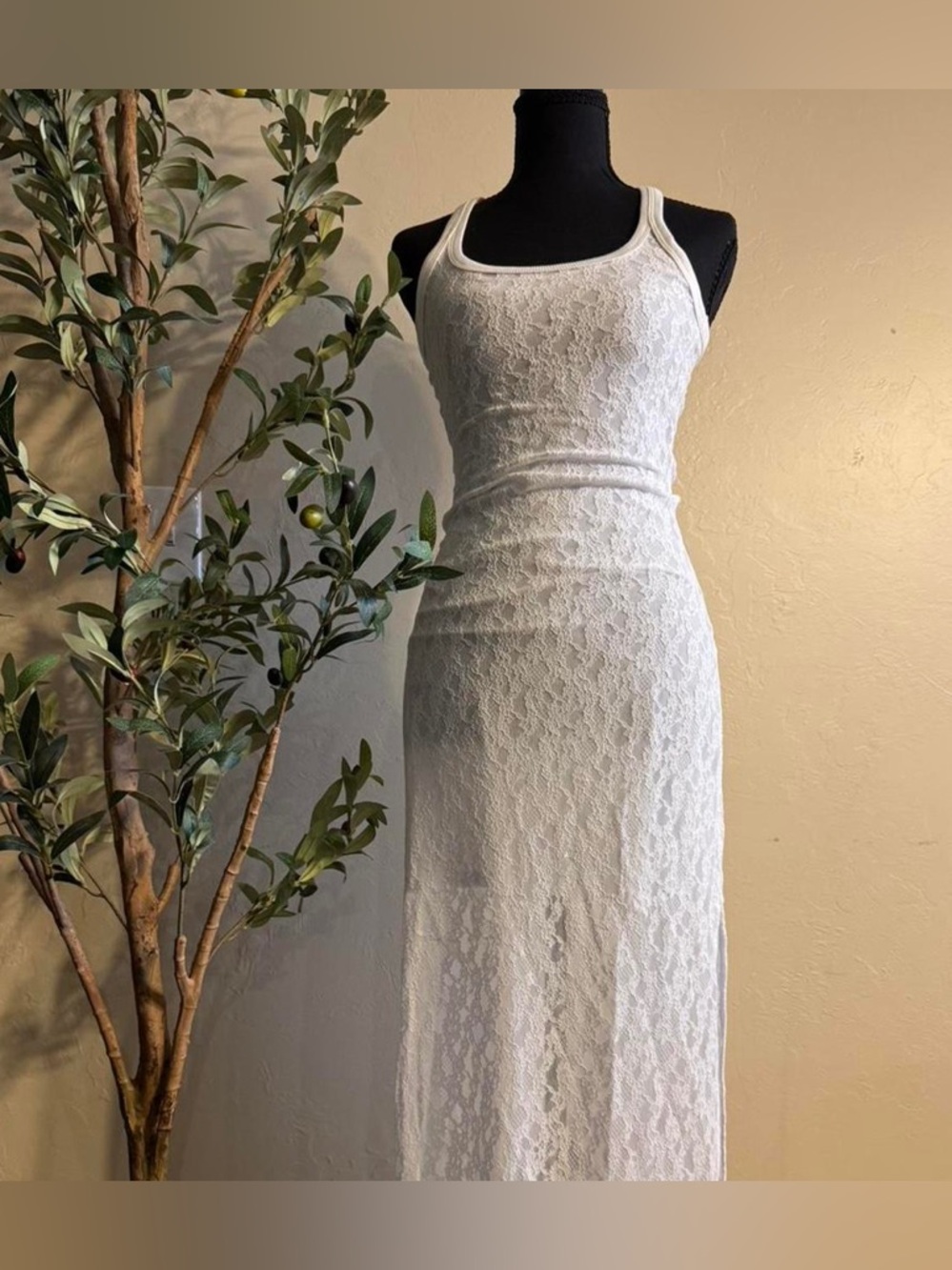NWT Aerie Layered Vintage Lace Maxi Tank Dress